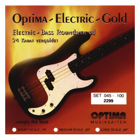 Optima struny pro E-bas Gold Strings Round Wound Sada, 045