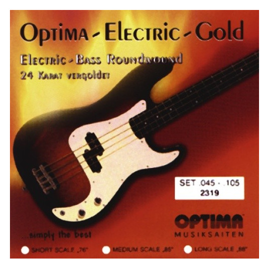 Optima struny pro E-bas Gold Strings Round Wound Sada, medium