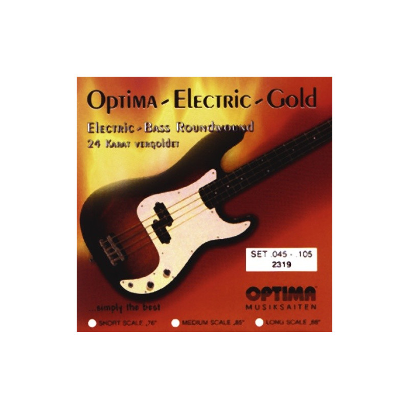 Optima struny pro E-bas Gold Strings Round Wound Sada, medium