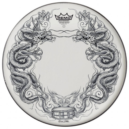 Remo Tattoo Skyn Powerstroke 3 Bass drum 22&quot; Tattoo Dragon Skyn/white PA-1322-TT-T06