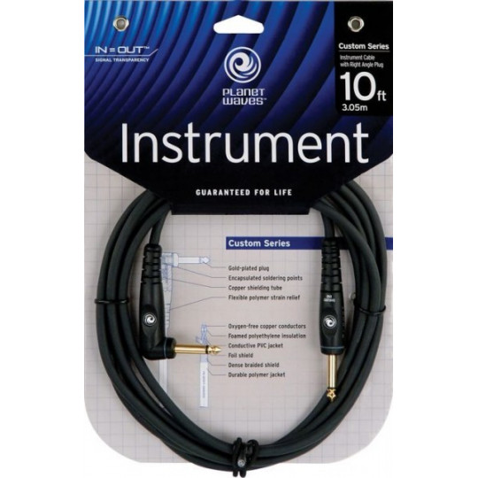 PLANET WAVES PW-GRA-10 mono kabel úhlový jack/jack - 3m