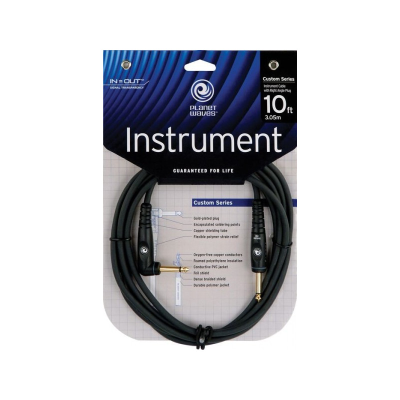 PLANET WAVES PW-GRA-10 mono kabel úhlový jack/jack - 3m