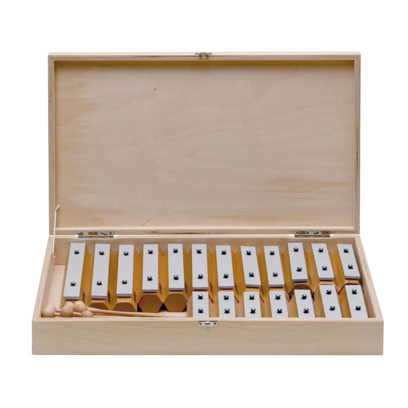 GOLDON - set 19 kamenů metalofonu v dřevěném boxu (11615)