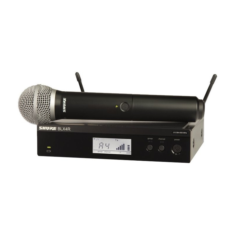 SHURE BLX24RE/PG58 - PGW systém, BLX4R + ruční mikr. PG58, rack