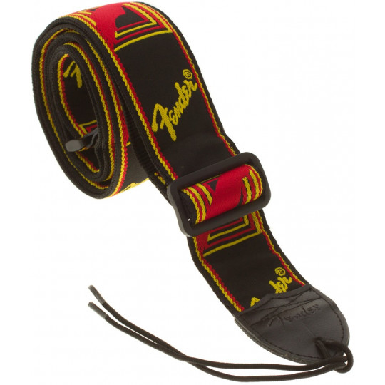 FENDER Monogramm Strap - Black, Yellow, Red