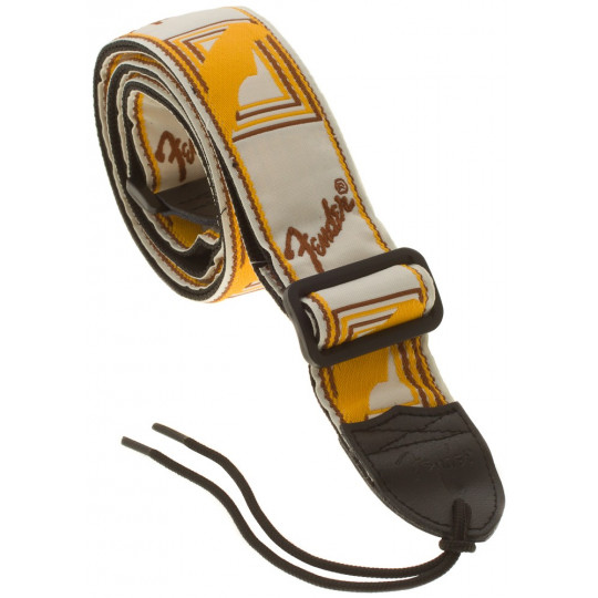 FENDER Monogramm Strap - white, yellow, brown