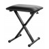 Klavírní stolička prostorově úsporná, vhodná i pro hráče na jiné klávesové nástroje v černé barvě, stoličku lze snadno složit, výška 45 - 50 cm, nosnost 100kg, hmotnost 4,1 kg.