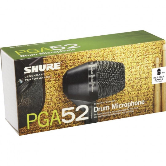 SHURE PGA52-XLR - DYNAMICKÝ MIKROFON PRO BASOVÝ BUBEN , XLR-XLR () (X)