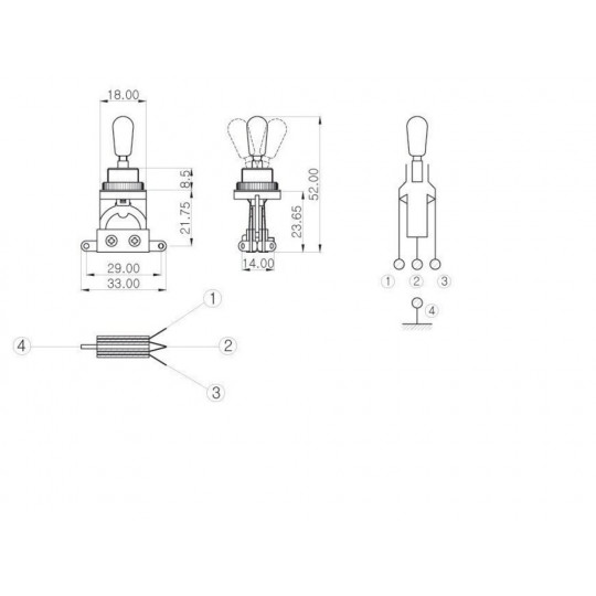 Partsland Vypínač Toggle Switches Krémový knoflík