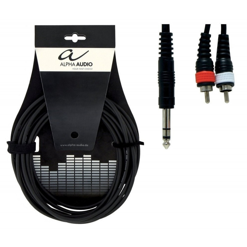 Alpha Audio Basic Y-Cable 1x 6,3 mm Stereo Jack - 2x Cinch 1,5m