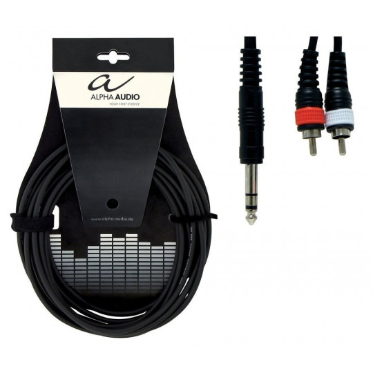 Alpha Audio Basic Y-Cable 1x 6,3 mm Stereo Jack - 2x Cinch 3m