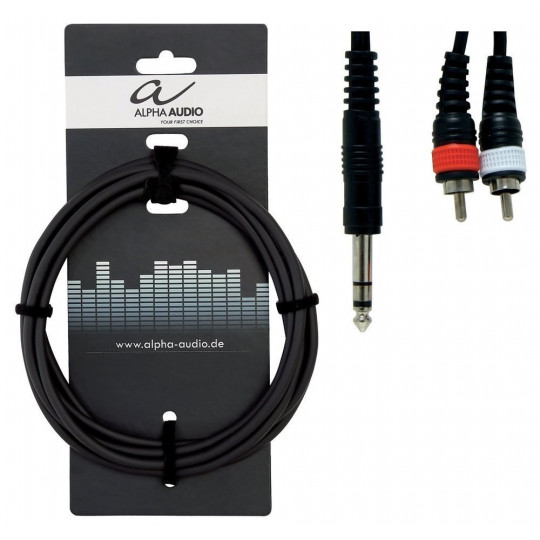 Alpha Audio Basic Y-Cable 1x 6,3 mm Stereo Jack - 2x Cinch 3m