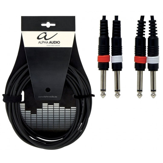 Alpha Audio Basic Twin 2x 6,3 mm Mono Jack - 2x 6,3 mm Mono Jack 1,5m