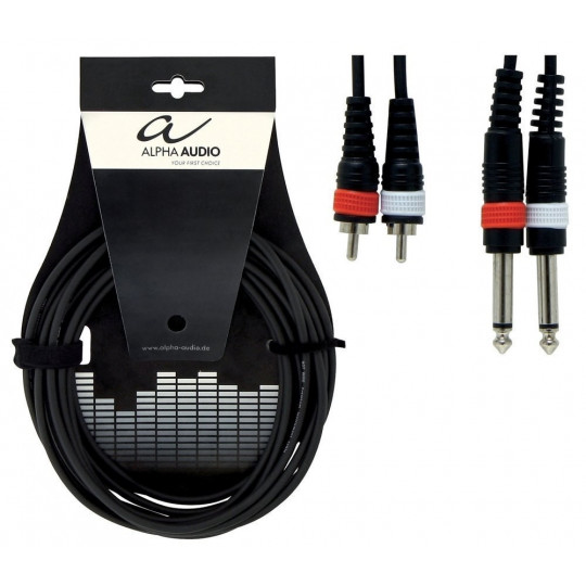 Alpha Audio Basic Twin 2x 6,3 mm Mono Jack - 2x Cinch 1,5m