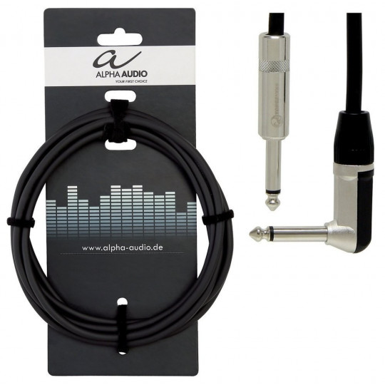 Alpha Audio Pro Line Instrument 6,3 mm Mono Jack - 6,3 mm Mono Jack zahnutý 6m