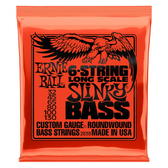 Ernie Ball 2838 - 6-string Slinky Bass Long Scale Nickel Wound .032 - .130