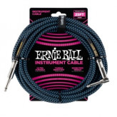 Ernie Ball 25FT STRGHT/ANGLE BRAIDED BLK/BLUE CABLE