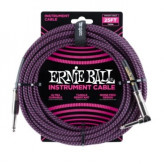 Ernie Ball 25FT STRGHT/ANGLE BRAIDED BLK/PURPLE CAB
