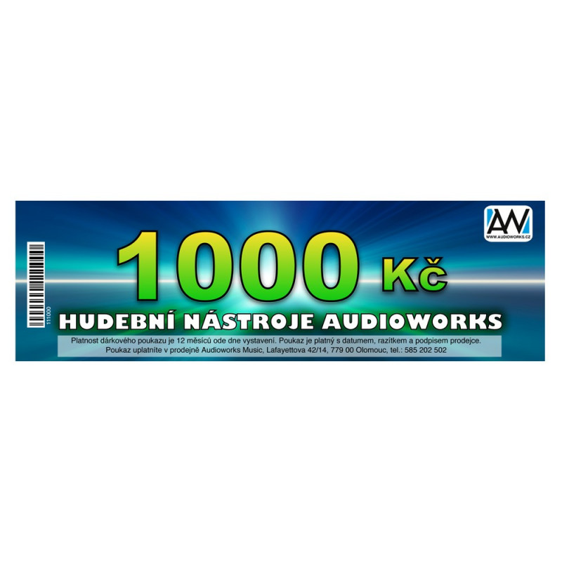 Dárkový poukaz Audioworks v hodnotě 1000 Kč Dárkový poukaz Audioworks v hodnotě 1000 Kč