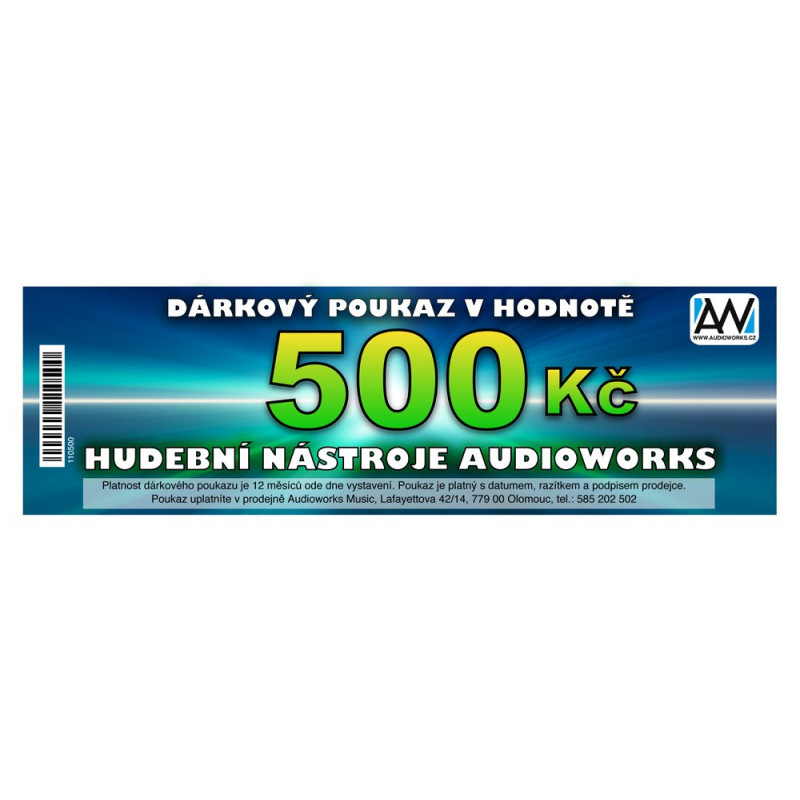 Dárkový poukaz Audioworks v hodnotě 500 Kč