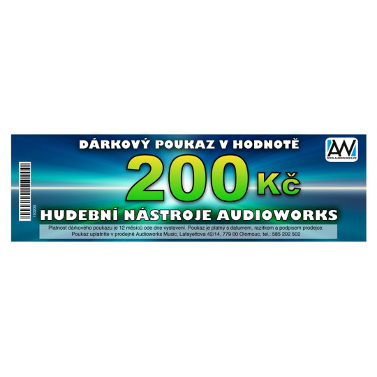 Dárkový poukaz Audioworks v hodnotě 200 Kč