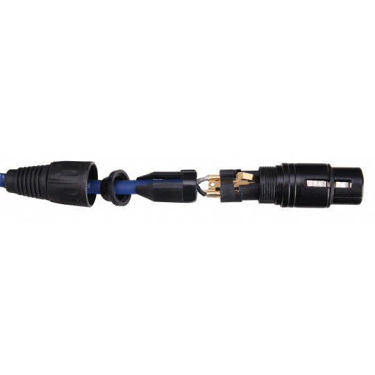 Pronomic DMX3-0,5 DMX/mikrofonní kabel 0,5m s pozlacenými kontakty - modrý