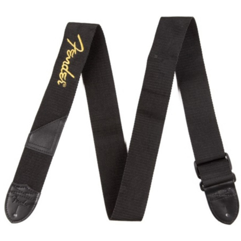 Fender BLK Poly Strap Yellow kytarový řemen