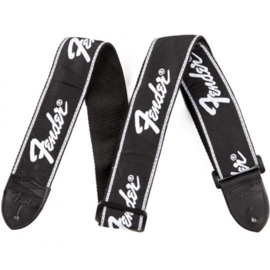 Fender Running Logo Strap Black kytarový řemen