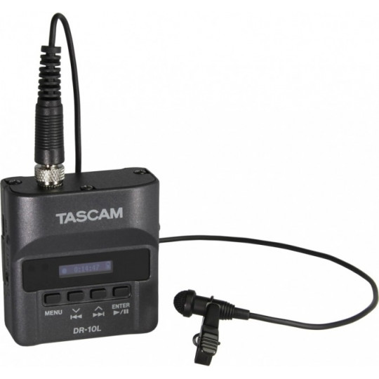 Tascam DR-10L audio rekordér s klopovým mikrofonem černý