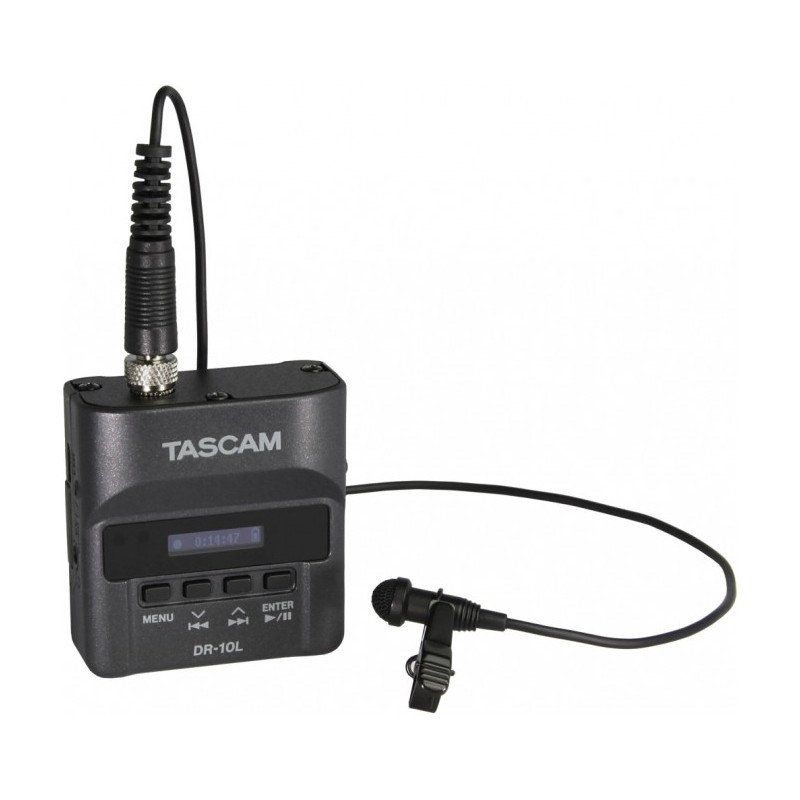 Tascam DR-10L audio rekordér s klopovým mikrofonem černý