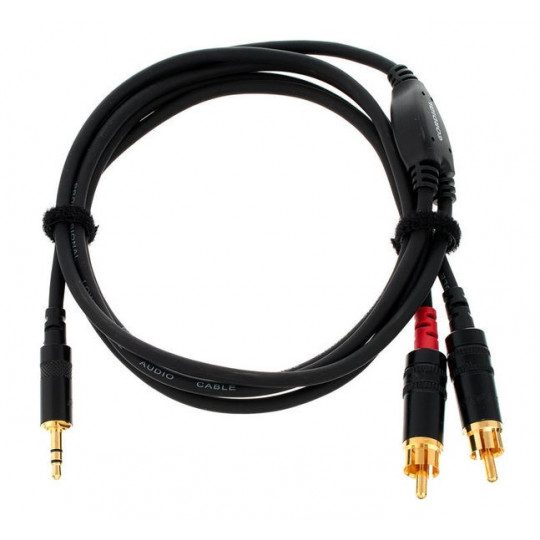 Cordial CFY 0,9 WCC kabel 2 x RCA - 3,5 mm stereo jack