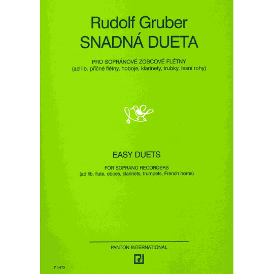 Snadná dueta pro zobcové flétny nebo dva nástroje stejného ladění - Rudolf Gruber