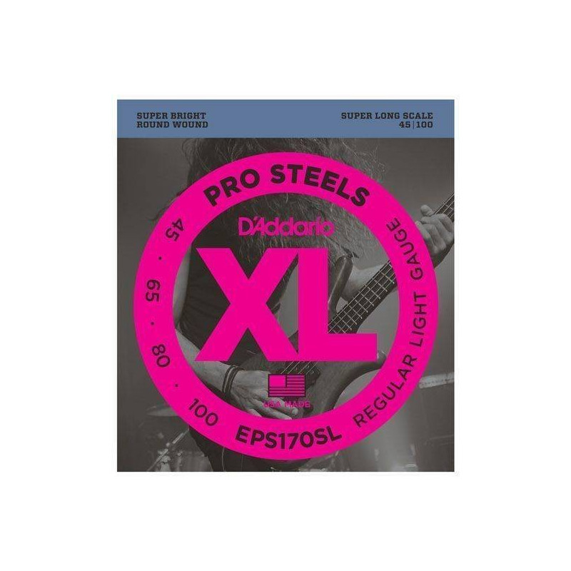 D'Addario EPS170-SL - struny pro baskytaru - dlouhá menzura (34palců)