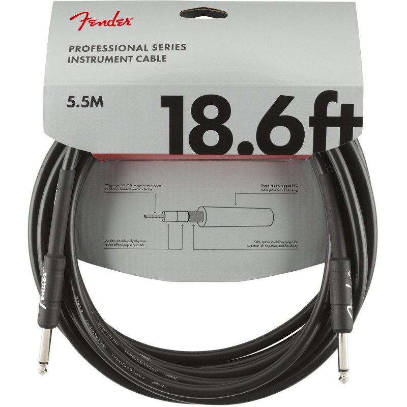 Fender Professional series instrument cable straight 18,6ft