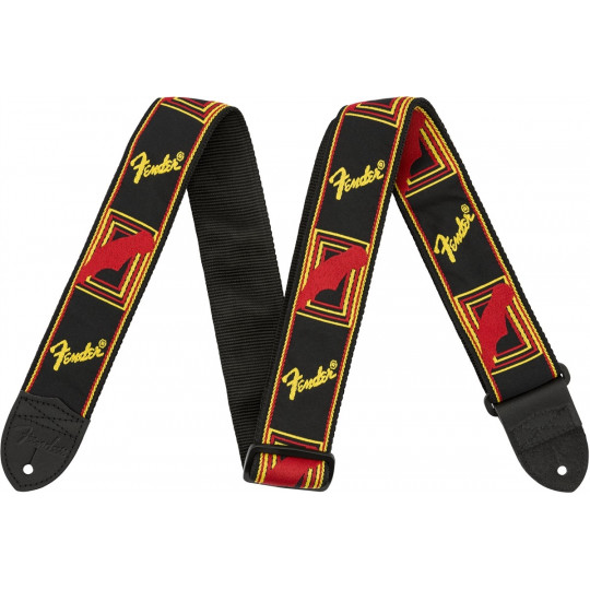 Fender Monogramm Strap - Black, Yellow, Red