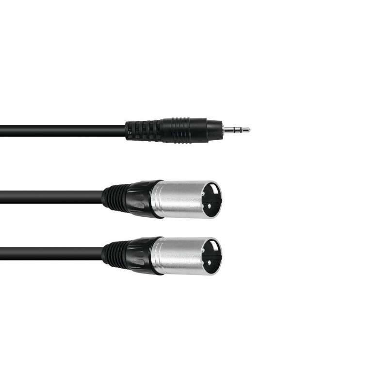 Kabel AC40-30 Jack 3,5 stereo - 2x XLR samec, 3 m