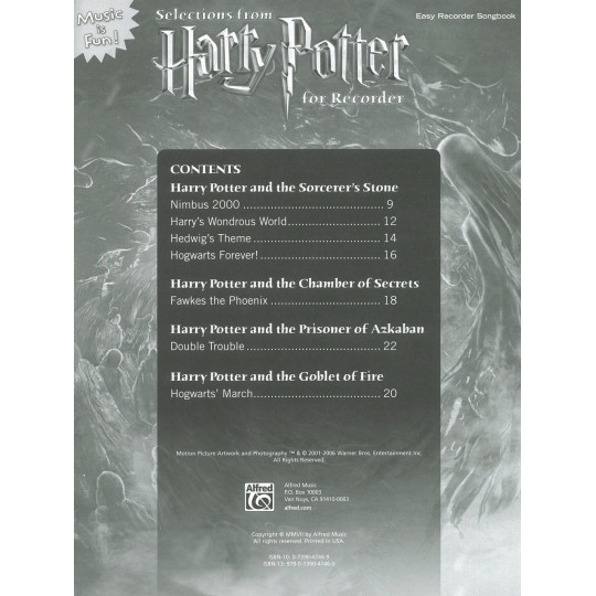 Harry Potter for Recorder velmi snadné skladby pro zobcovou flétnu