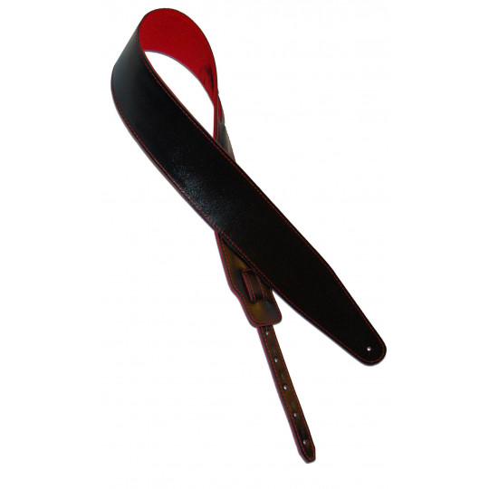 Proline CR1 kožený kytarový řemen černá, červená