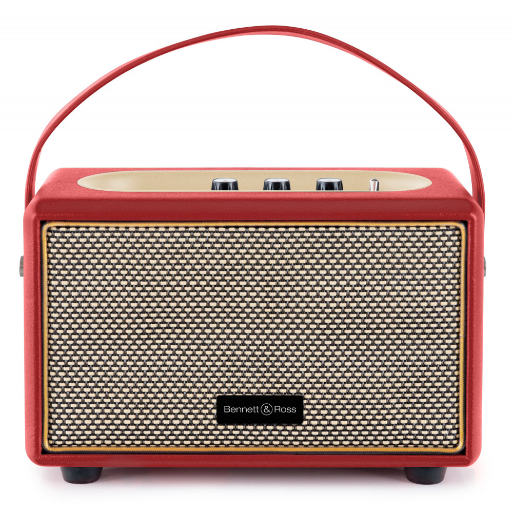 thumbnail: Bennett & Ross BB-860RD Blackmore Retro Bluetooth Speaker - 60W (2x30W), Lederlook, USB & AUX | Vintage Design In Rood