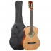 Klasická kytara velikosti 4/4 pro začátečníky v efektním lesklém provedení s přední deskou ze smrku a zadní deskou a luby z lipového dřeva. Kytara je prodávána s obalem.