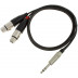 Propojovací kabel Pro snake  2xXLR female - Jack 6,3mm stereo.