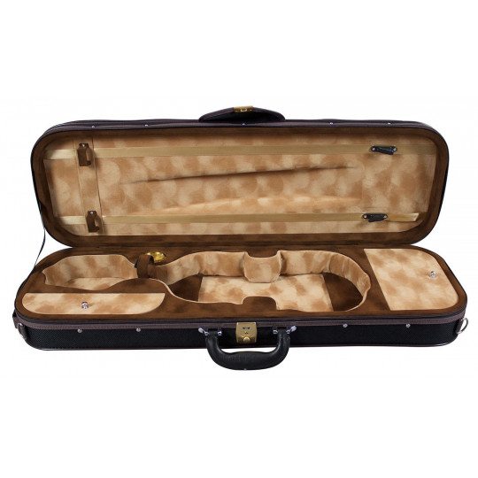 Hidersine DVC3 Pianura Case Violin Black with Brown trim