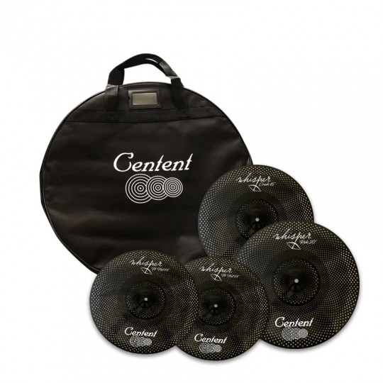 Centent Black Silent Cymbal Set 14&quot;, 16&quot;, 18&quot;, 20&quot;, Bag