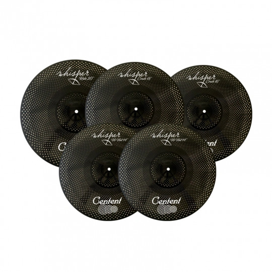 Centent Black Silent Cymbal Set 14&quot;, 16&quot;, 18&quot;, 20&quot;, Bag