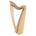 Keltská harfa s 19 strunami laděná v C dur vyrobená z jasanového dřeva, včetně transportní tašky a 2 ladicích klíčů, výška 73 cm.