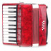 Dětský akordeon s 22 klávesami a 8 basy v červeném provedení s hmotností pouhých 2,4 kg.