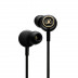 In-ear sluchátka v černém provedení se zlatým logem Marshall, mikrofonem a dvěma EQ režimy.