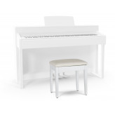 Proline klavírní stolička s úložným prostorem Model S bílá matná