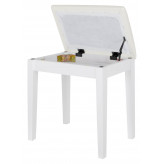 Proline klavírní stolička s úložným prostorem Model S bílá matná