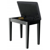 Proline klavírní stolička s úložným prostorem Model S černá lesklá
